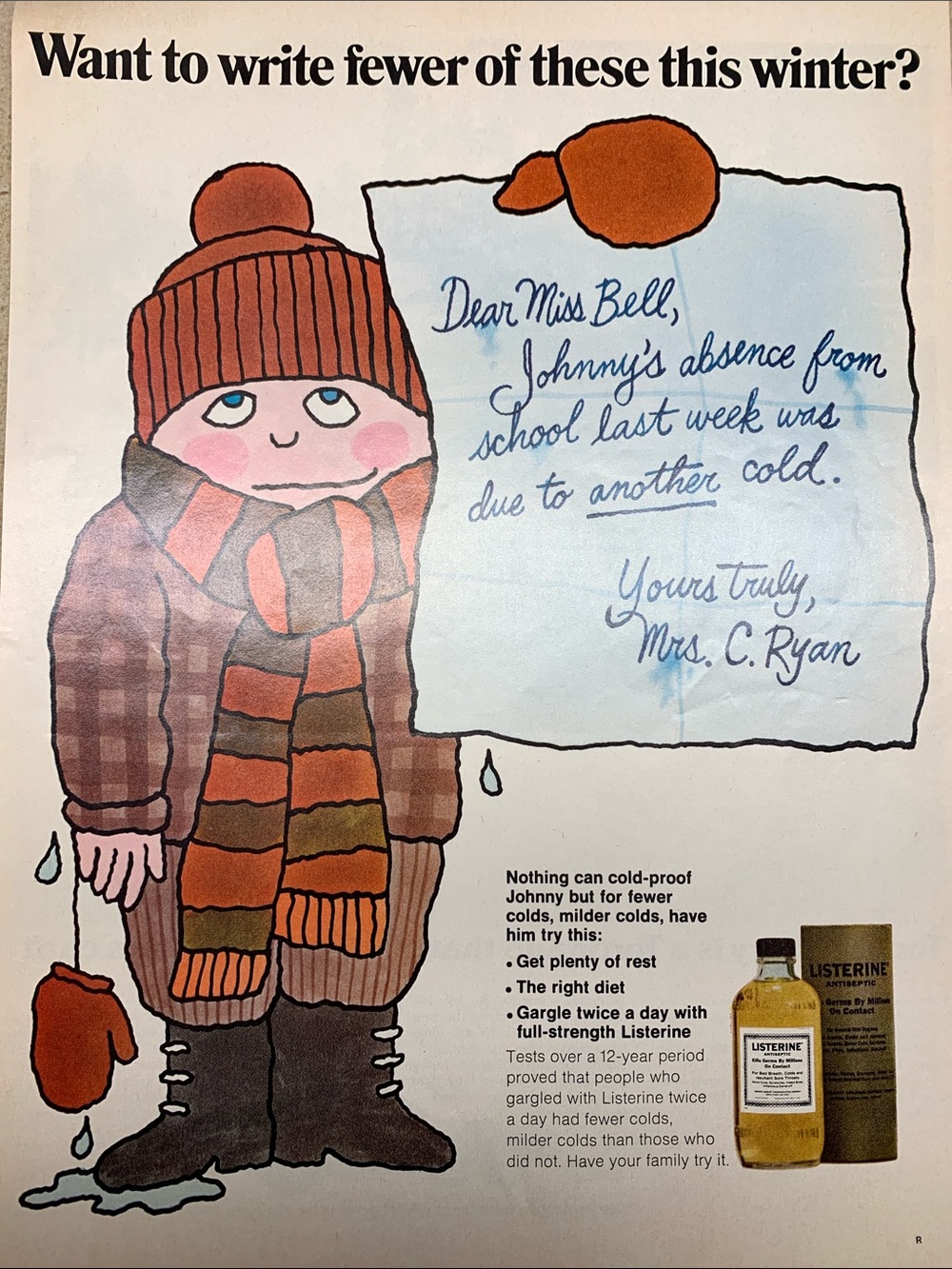 Vintage Listerine Antiseptic Advertisement Life Magazine January 17, 1969